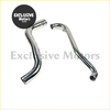 Shiny chrome exhaust manifold pipes with polished metallic finish and angular design for mitsubishi triton ml mn diesel