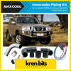 Silver and black intercooler piping kit for nissan patrol gu y61 3.0l turbo diesel shown from the back side