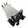 Silver aluminum intercooler turbo cooler with black plastic brackets for ford escape 1.5t 2017-2019 front view