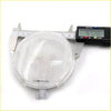 Clear circular led headlight lens with textured surface and small mounting bracket for 12v datsun nissan interior dome light