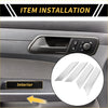 Shiny chrome-plated rectangular trim pieces for interior door armrest panel on 2022-2024 toyota tundra