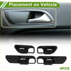 Black carbon fiber textured interior door handle bowl cover trim inserts for toyota land cruiser car doors