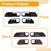 Black and red glossy interior door handle bowl cover trims for Toyota Land Cruiser shown from the back side
