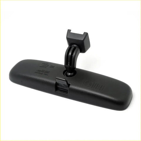 Black plastic interior rear view mirror for Toyota Hilux 2005-2015 with mounting bracket and integrated camera port back side