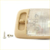 Beige plastic interior room light with textured glass and two screws for 12v Nissan Navara D40 Pathfinder 2005-2015
