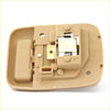 Beige plastic interior door handle latch with metal parts for nissan navara d40 pathfinder 2005-2015 light back view