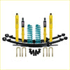 Yellow and black suspension kit with teal coil springs for isuzu dmax dobinsons monotube remote reservoir model