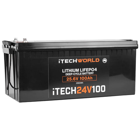 iTechWorld iTECH24V100 Deep Cycle Lithium Battery 24V 100Ah