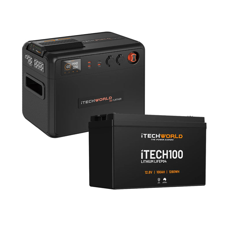 iTechWorld Premium GoFurther Dual Battery System 100Ah Lithium LiFePO4 with 40A DCDC Charger