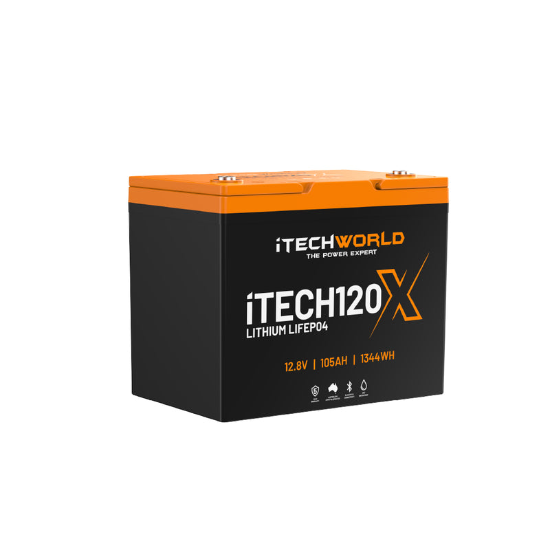 iTechWorld iTECH120X Deep Cycle Lithium Battery with Bluetooth LiFePO4 105Ah