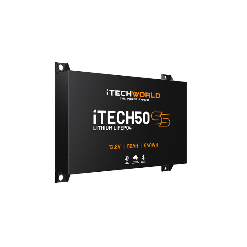 iTechWorld iTECH50SS Super Slim Deep Cycle Lithium Battery with Bluetooth LiFePO4 50Ah