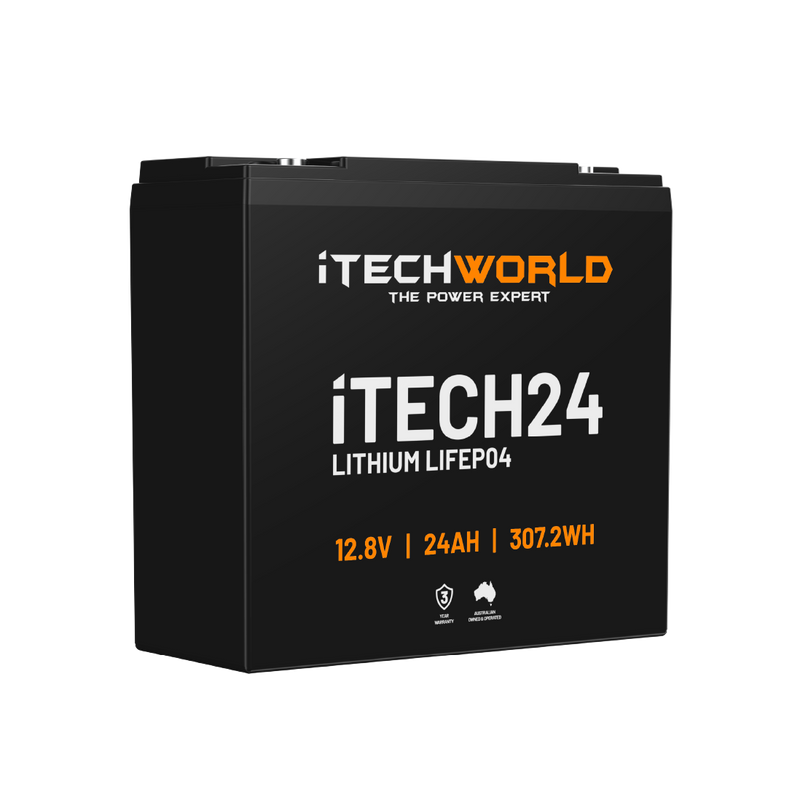 iTechWorld iTECH24 Deep Cycle Lithium Battery LiFePO4 24Ah