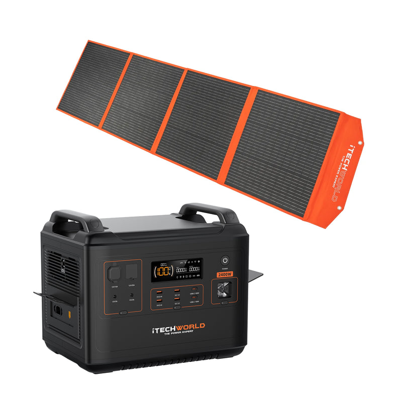 iTechWorld Premium Solar Generator Kit PS2000 Power Station and 200W Solar Blanket