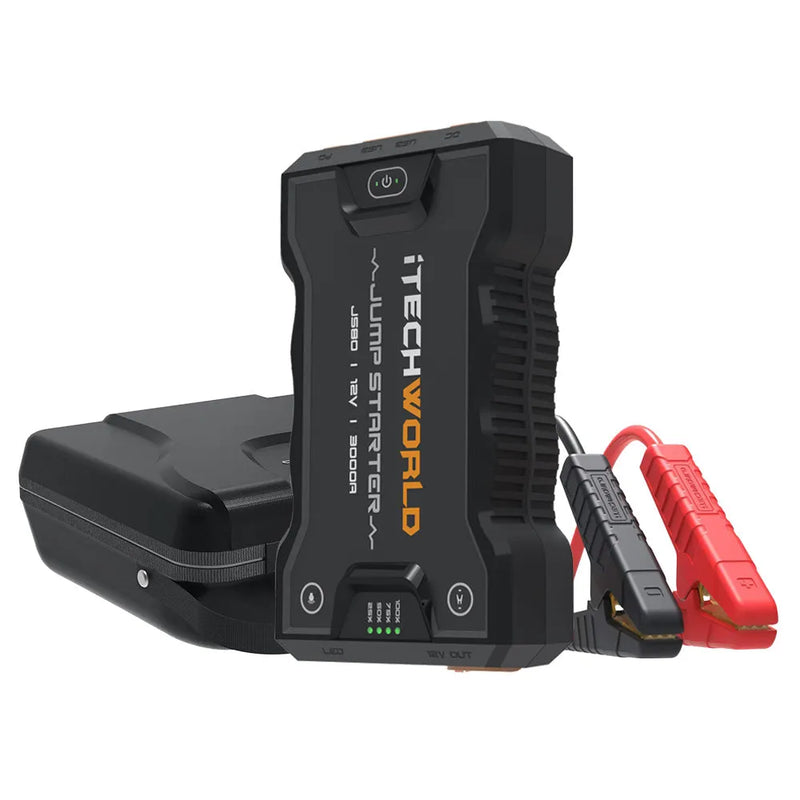 iTechWorld JS80 Lithium Jump Starter and Backup Power Bank with Heavy-Duty Case 3000A