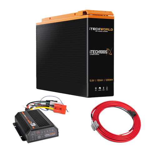 iTechWorld iTechworld - Base Slimline 4WD Dual Battery Kit - 100Ah Lithium