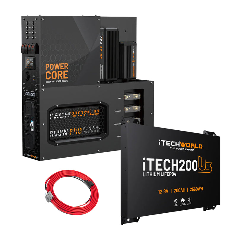 iTechWorld 200Ah Ultra Slim Power Core All-in-One Complete System