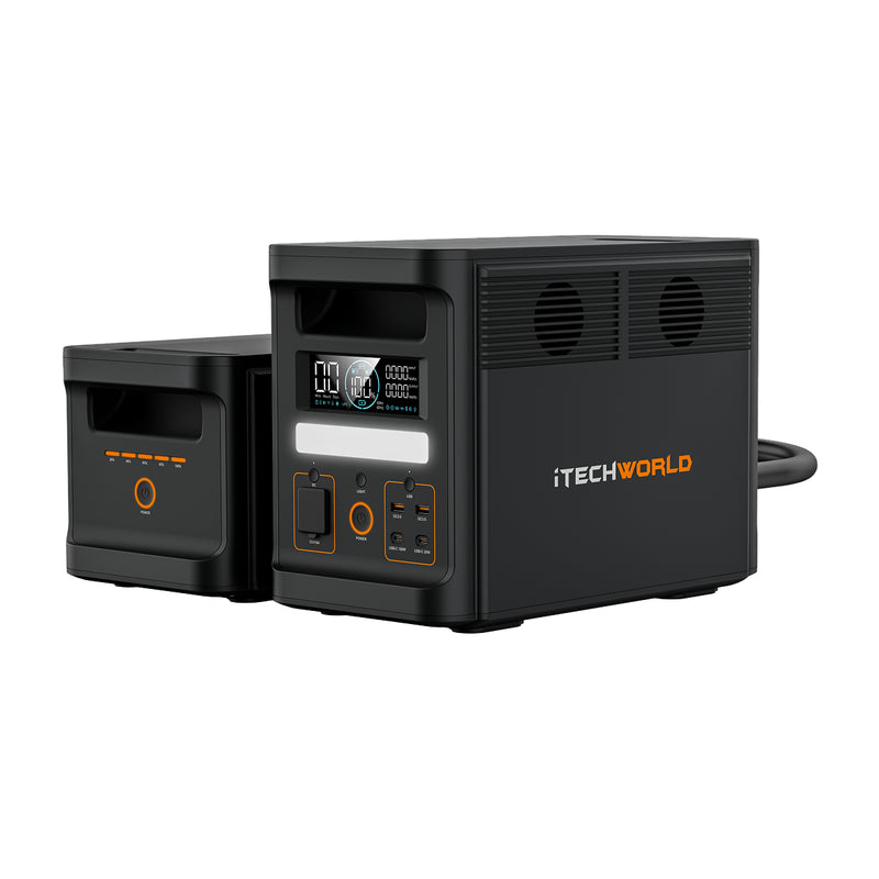 iTechWorld PS1800 PRO Portable Lithium Power Station + EB1536 Expansion Battery Kit