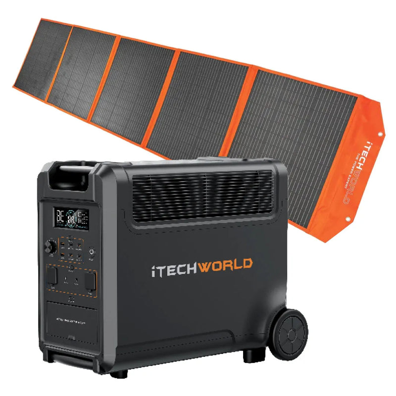 iTechWorld Ultimate Solar Generator Kit PS3600 PRO Power Station and 300W Solar Blanket