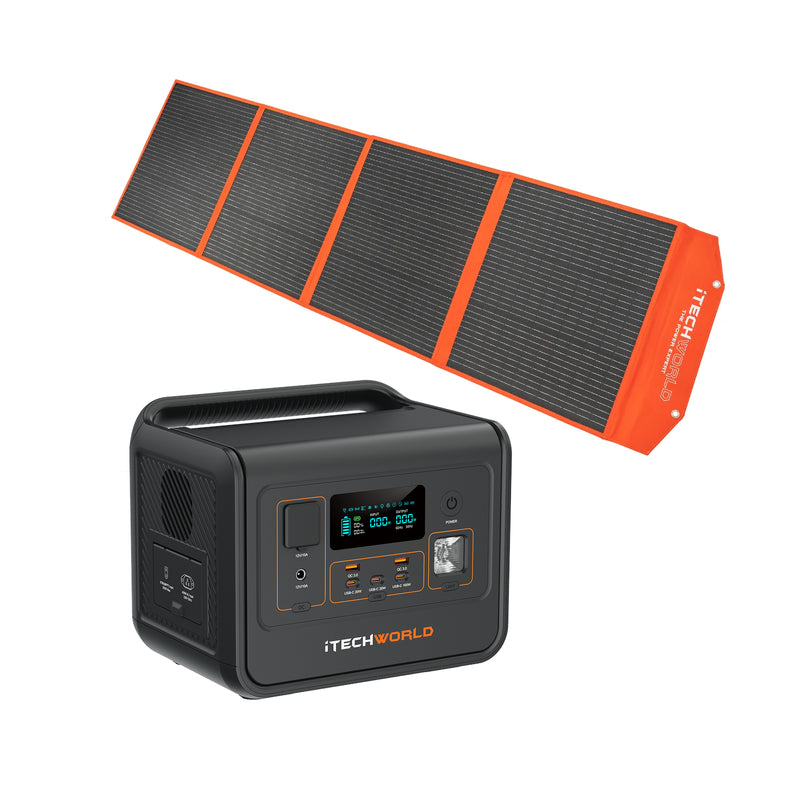 iTechWorld Deluxe Solar Generator Kit PS800 Power Station and 200W Solar Blanket
