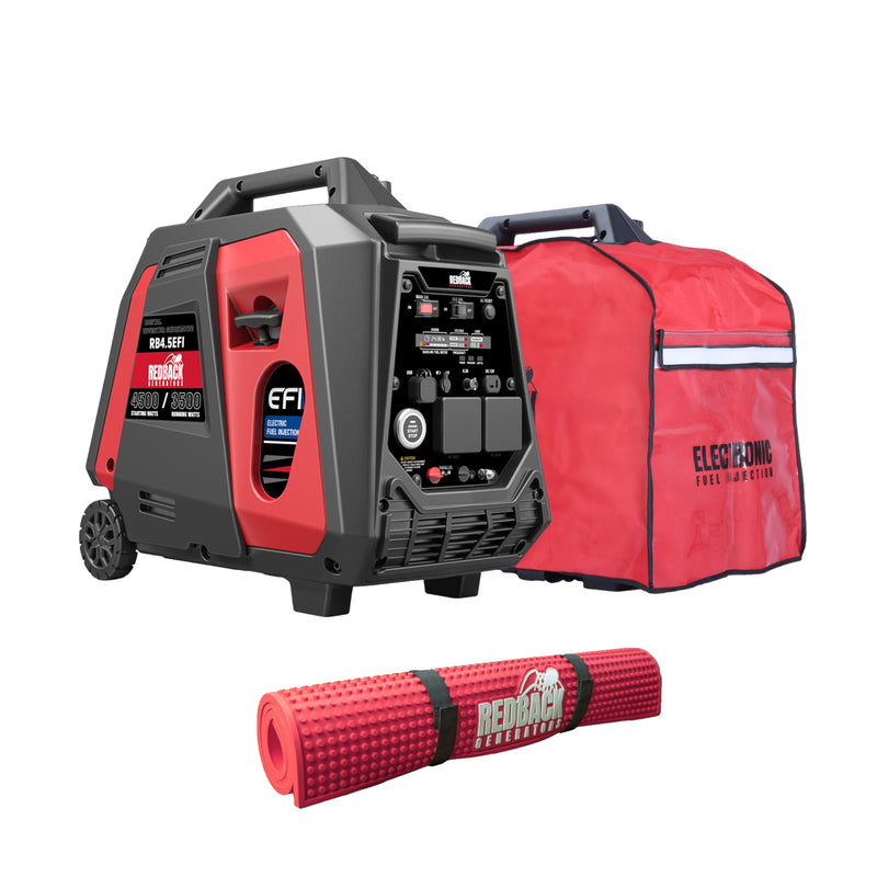 iTechWorld Redback RB4.5 Portable Inverter Generator 4500W 4.5KVA with Generator Mat and Generator Cover