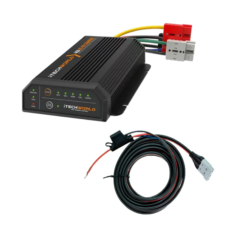 iTechWorld 40A DCDC + MPPT Battery Charger Bundle with Wiring Kit