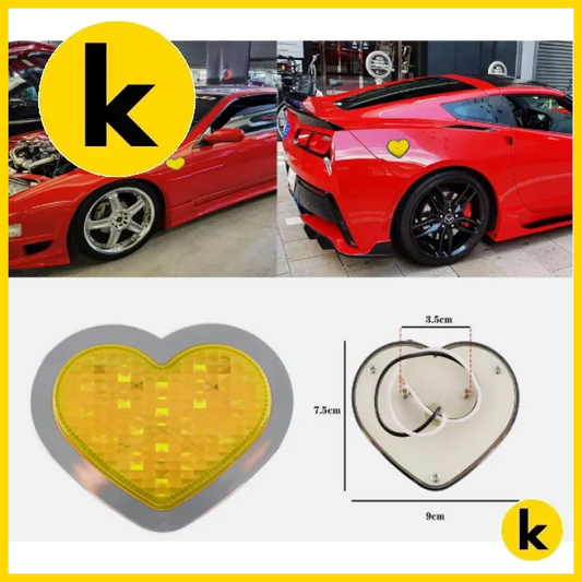 JDM LED Yellow Heart Side Indicators (Small) Kren Bits