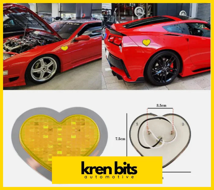 Jdm Led Yellow Heart Side Indicators (Small)