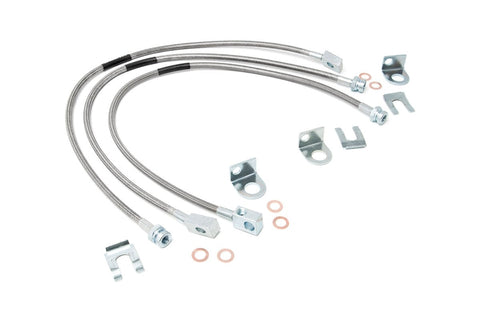 Jeep Front & Rear Stainless Steel Brake Lines 4-6in Lifts (XJ/YJ/TJ)