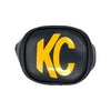 KC HiLiTES 3in. Rectangle Soft Cover (Pair) - Black w/Yellow KC Logo (image 4)