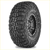 Black rubber Kenda Klever MT2 off-road tire with aggressive tread mounted on dark alloy wheel 33x12.5 R18