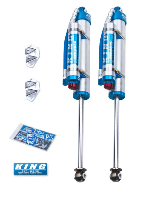 King Shocks Rear 2.5 Diameter Piggy Hose Res Shocks 3-5in Lift w/Adjuster - Pair (Wrangler JK 07-18) — fits Jeep Wr...