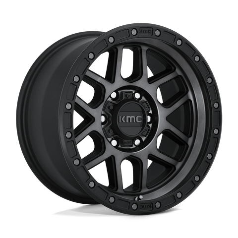 KMC Mesa KM544 17x9 6x139.7 +18mm Satin Black Gray Tint Clear Coat