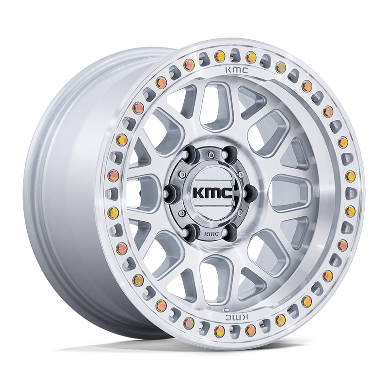 KMC Grs KM549 17x9 6x139.7 -12mm Gloss Silver Machined Face