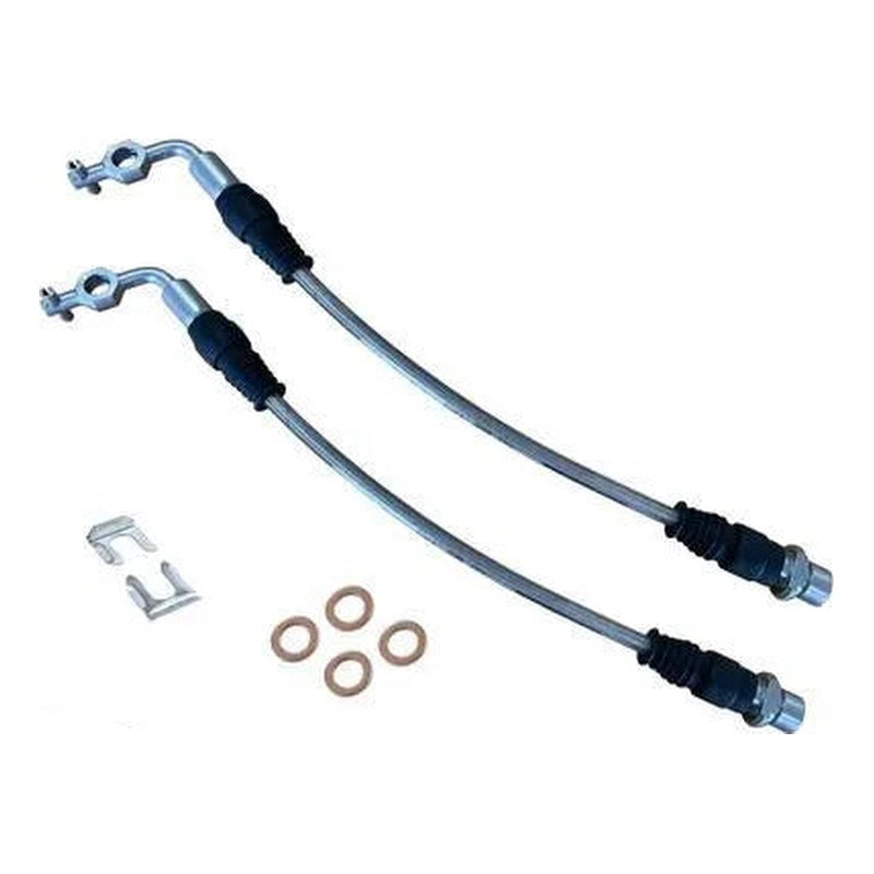 All Terrain Industries Braided Brake Lines - Front Caliper (Landcruiser 76/78/79 Series w/ABS)