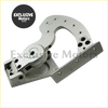 Silver metallic u-shaped lambo door hinges kit with bolted joints and pivoting mechanism for vertical bolt on use