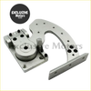 Silver metallic lambo door hinges kit with curved arm and mounting plate vertical bolt on hinge mechanism