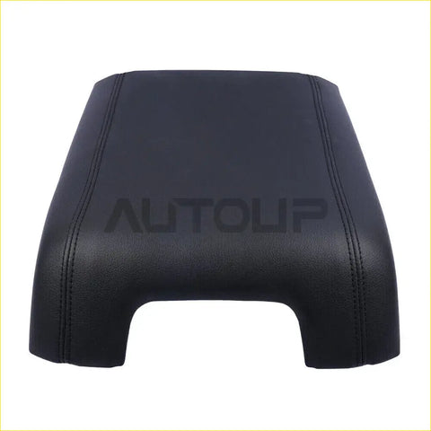 Black faux leather center console armrest cover with stitched edges for ford f250-f550 super duty trucks