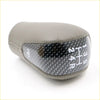 Gray leather shift knob for toyota hilux 2005-2015 with carbon fiber pattern and white gear diagram