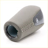 Gray leather shift knob for Toyota Hilux KUN26 SR5 4WD 2004-2010 with carbon fiber panel and white stitching