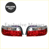 Led and crystal taillight set for toyota chaser jzx100/gx100/lx100 with red and clear plastic sleek curved design backside