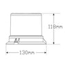 LED Autolamps Beacon Light LED Amber 130m IP67 10/30V