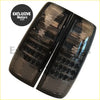 Black smoked led taillights for toyota land cruiser with textured multi layer design and circular led elements