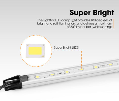 LIGHTFOX LED Camping Strip Light Bars