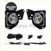 LED fog light assemblies for Toyota Hiace Commuter 2014-2016 with black plastic finish and clear glass lenses