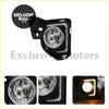 Led fog light for toyota hiace commuter 2014-2016 with black plastic housing clear glass lens and chrome reflector