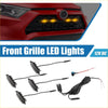Set of four black led front grille lights with amber illumination for 12v dc toyota rav4 2019-2022 installation