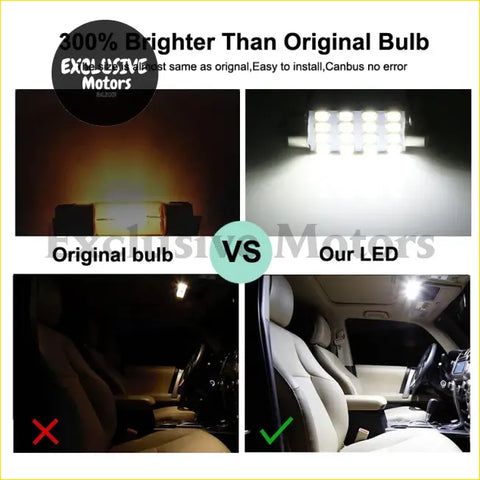 White led light bar for car interior lighting in nissan navara d22 d40 d23 1997-2021 bulb kit visible from back side