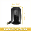 Black rectangular car rearview mirror with glossy finish and integrated 12v led light for 4wd ute offroad use