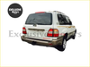 Back view of white toyota land cruiser lc100 with gold trim and v8 badge featuring led tail lamp product