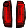 Red led tail lamp lights for nissan navara d40 frontier with sleek modern design and black housing shown from back side